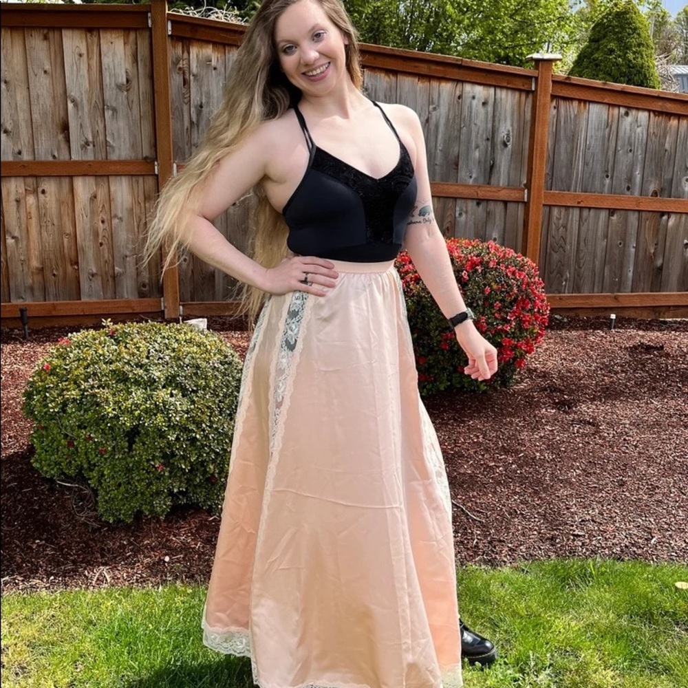 1970s Silk and Lace Bohemian Koos Van den Akker New York Sheer Romantic Skirt